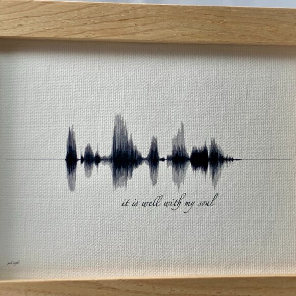 It Is Well With My Soul Soundwave 5x7 Canvas Frame - Picture 2 of 4
